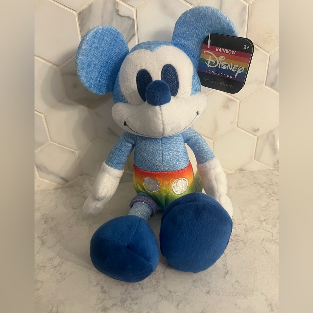 Disney Pride Mickey Mouse 10” Rainbow Plush NWT